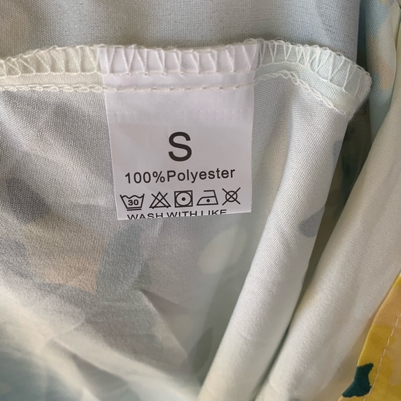 Girls' Blue & Yellow Patchwork Floral Maxi Dress - Picture 3 of 3